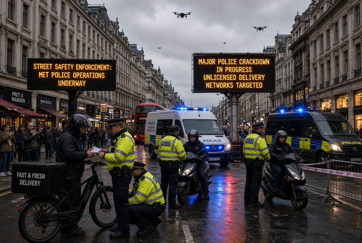 Met Police Ramp Up Operations Targeting Unlicensed Delivery Workers and Local Incidents Across London