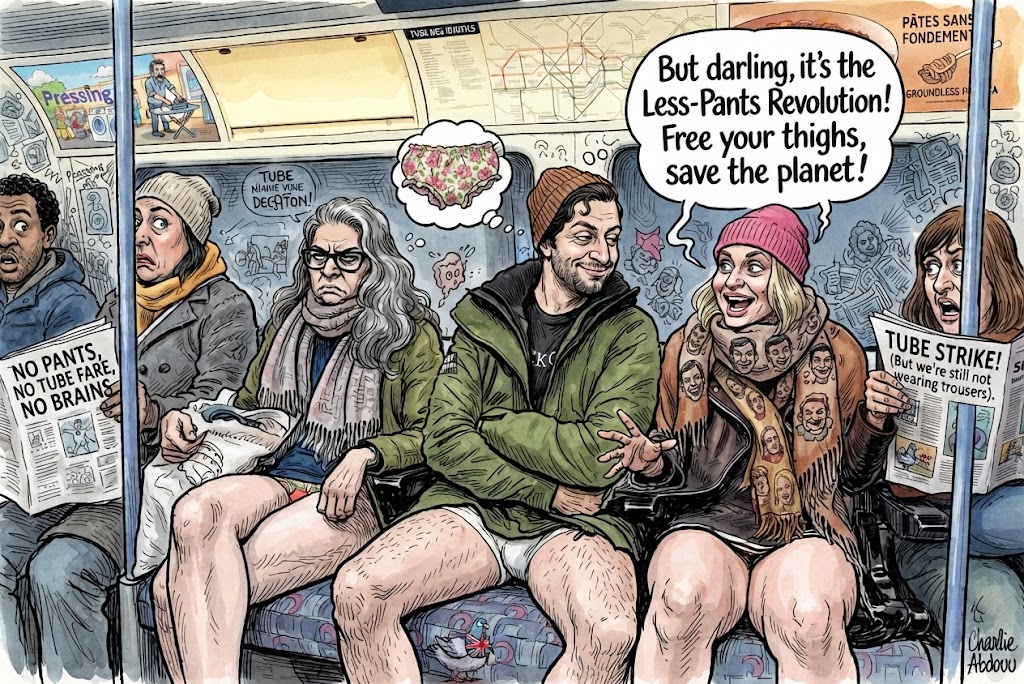 The Pantsless Revolution on the Underground: Commuters Brave the Chill in Entirely Unconventional Style